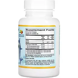 Дитячий DHA California Gold Nutrition з дикої арктичної тріски, смак полуниці та лимона 180 жувальних таблеток - мініатюра 2