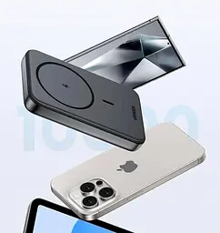 Магнітний Magsafe Павербанк Ugreen PB561 10000 mAh 20 W бездротовою магнітною зарядкою для iPhone сірий - мініатюра 4