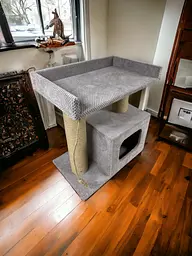 Будиночок кігтеточка з лежанкою для кота 65*55*35 см Мокко - мініатюра 4