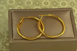 Сережки кільця Xuping Jewelry гладкі 3 см лимонні
