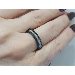 Срібне кільце Aurora з керамікою і фіанітами. С1019Ч 19 - мініатюра 2