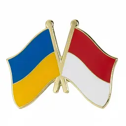 Подвійний значок-пін «Україна – Індонезія» 25 × 19 мм (00395)