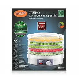 Сушарка для овочів та фруктів електрична на 5 ярусів BITEK BT-6800 1200Вт - мініатюра 4