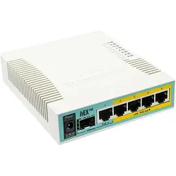 Маршрутизатор MikroTik RouterBoard RB960PGS hEX PoE (800MHz/128Mb, 1xUSB, 5х1000Мбит, Passive PoE)