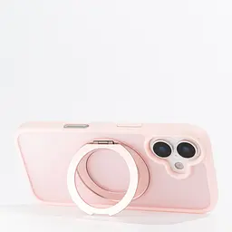 Противоударный чехол-панель для Apple iPhone 17, Unit Stand2, розовый, силикон + поликарбонат, защита всего корпуса, с подставкой, поддержка магнитных держателей и беспроводной зарядки (MagSafe), ArmorStandart (ARM86330) - мініатюра 4