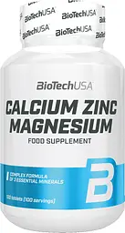 Кальцій Calcium Zinc Magnesium 100 tab BioTech vit0005795