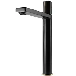 Змішувач для умивальника Rea Icon black L.gold чорний високий REA-B5681, Чорний - мініатюра 4