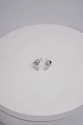 Сережки-гвоздики з білого золота Crystal Crown (з40067.1) - мініатюра 5