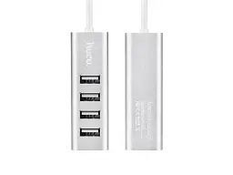 USB-хаб Hoco HB1 4 Port USB Hub Silver (6957531038146) - мініатюра 3