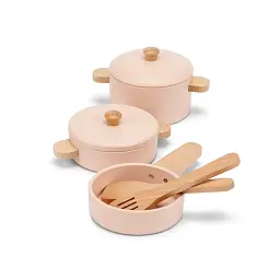 Набор игрушечной посуды New Classic Toys, розовый, дерево - миниатюра 2