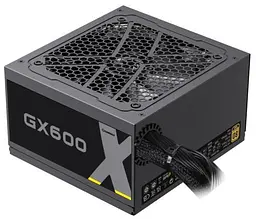 Блок живлення 600 Вт, GameMax GX-600, чорний, 80+ золотистий, Active PFC, 12 см, 3xMolex/6xSATA/4x6+2-pin/2x4+4-pin