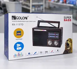Ретро радіоприймач Golon RX-1137D – FM/AM/SW Bluetooth USВ акумуляторний Super Bass - мініатюра 2