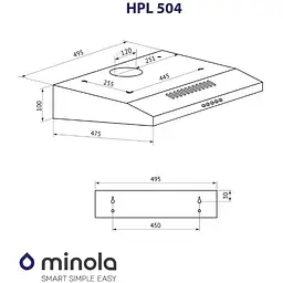 Витяжка пласка Minola HPL 504 BL - мініатюра 7
