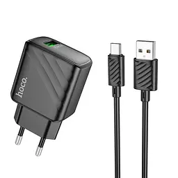 Адаптер мережевий Hoco Type-C cable rich single Port charger CS21A |1USB, 18W/3A, QC|