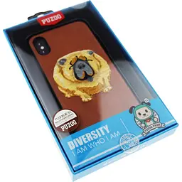 Чохол-накладка PUZOO TPU+TPU with stitchwork craft Ballon Dog iPhone X Brown - мініатюра 2