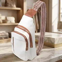 Топова слінг сумка для жінок з екошкіри Vintage 22746 біла