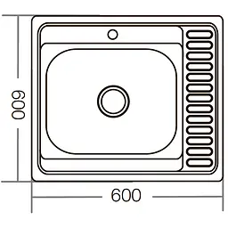 Кухонна мийка Zerix Z6060L-04-160E satin ZM0567, Нержавіюча сталь - мініатюра 2