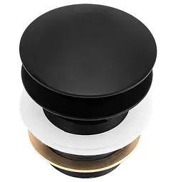 Донний клапан для ванни Rea з функцією Click-Clack black REA-W2014 - мініатюра 3