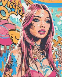 Алмазная мозаика/вышивка Эффектная девушка 40*50 см Оригами OD 3419