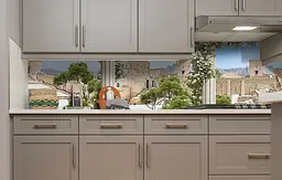 Вініловий кухонний фартух Замок в Пустелі наклейка для кухні Архітектура Бежевий Happy Pocket Z181655 - мініатюра 3