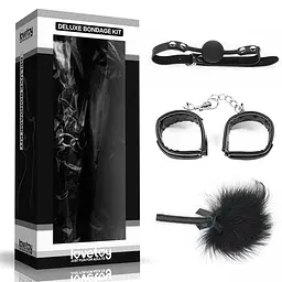 Набір БДСМ - Deluxe Bondage Kit (кляп, наручники, пір'їнка)