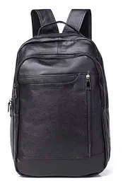 Міський чоловічий рюкзак шкіряний чорний Tiding Bag B2-03555A