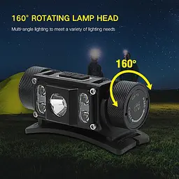 Налобний ліхтар Boruit B50 Магніт XM-L2 + 4 * XP-G2 Type C 6 режимів 6000 Lm Ліхтарик - мініатюра 8
