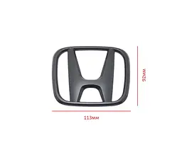 Емблема решітки задня для Honda матова Чорна 113х92 мм Пластик (на скотчі та 2 вусики по центру) (Завод) - мініатюра 2