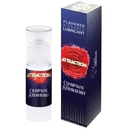 Змазка для орального сексу на водній основі Mai Attraction Champagne Strawberry 50 мл - мініатюра 2