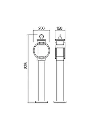 Стовпчик COMPASS ST 825 mm E27 42W IP33 CF (4.1.1) Redo 9573 - мініатюра 2