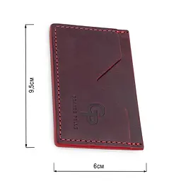 Шкіряний жіночий картхолдер Grande Pelle 11527 бордовий - мініатюра 3