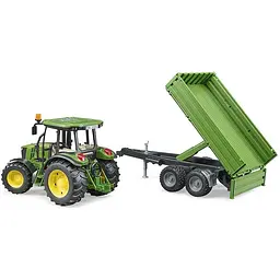 Іграшкова машинка Bruder Трактор John Deere 5115M з причепом 1:16 (02108) - мініатюра 2