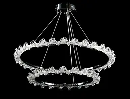 Люстра стельова LED Splendid Ray L115/600+400/2, хром/білий, 2 лампи, регульована висота, сучасний стиль для дому