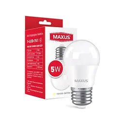 Лампа світлодіодна Maxus 1-LED-741 G45 5W 3000K 220V E27