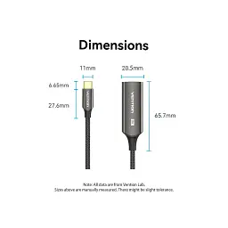 Кабель мультимедійний USB-C to DisplayPort M 0.25m 8K black Vention (CRGBC) - мініатюра 6