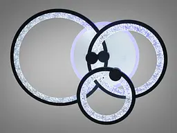 LED люстра з пультом, диммером і кольоровою підсвіткою, 70W, чорна - мініатюра 2