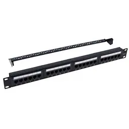 Патч-панель 19 24xRJ-45 UTP Cat.6, 1U, with organizer Kingda (KD-PP07-UTP-C6-24P)