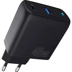 Мережевий зарядний пристрій Proove Silicone Power 45W USB-C/USB-A Black [WCSP45110001] [130270]
