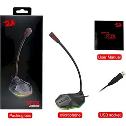 Стримовий мікрофон Redragon Stix GM99 RGB з підсвічуванням USB кабель 1.8м - мініатюра 5