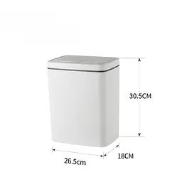 Відро для сміття сенсорне прямокутне Mixxus Wave-TC0110 10 л white MI7073, Білий матовий - мініатюра 3