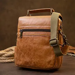 Сумка чоловіча месенджер на одне відділення 20413 Vintage руда - мініатюра 7