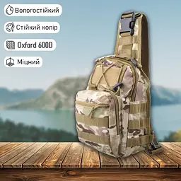 Чоловіча сумка через плече мультикам 5л барсетка-бананка тканинна EDC - мініатюра 2