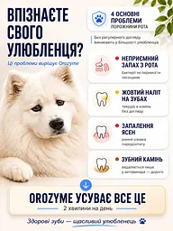 Гель для догляду Orozyme Орозим, чищення зубів ясен для тварин проти зубного каменю, нальоту ротової порожнини + щітка - мініатюра 2