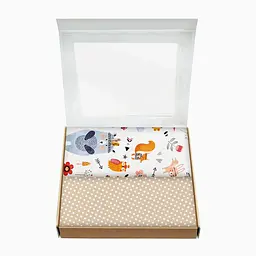 Пелюшки багаторазові Cosas дитячі Indi White Animals 2 шт., 80х100 см, бежеві - мініатюра 2