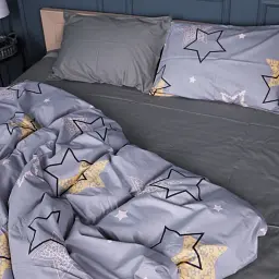 Дитячий комплект постільної білизни MirSon Сатин 22-1373 Gray Starry Sky 110х140 см сірий (2200010474916) - мініатюра 3