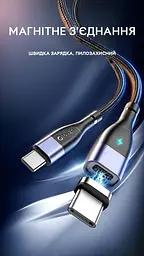 Кабель магнітний із швидкою зарядкою Elough 14 Contact 3 A, Type C - Lightining 2 м, Green - плаский конектор - мініатюра 3