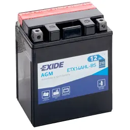 Акумулятор автомобільний EXIDE AGM 12Ah (+/-) (210EN) (ETX14AHL-BS) - мініатюра 2