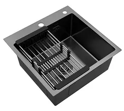 Кухонна мийка Kroner KRP Schwarze - 5050HM PVD (3,0/1,0 мм) (CV022793) - мініатюра 4