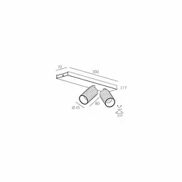 Накладний світильник Skarlat RSLC78049-2 2×7W WH+BK 4000K - мініатюра 2
