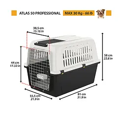 Переноска для собак та котів Ferplast Atlas Professional 50 сіра до 30 кг 81х55.5х59.5 см 73050021 - мініатюра 2